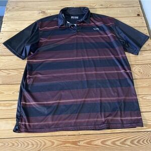 Boombah Stripe Polo Golf Shirt Size 2XL Men’s Black Red Short Sleeve